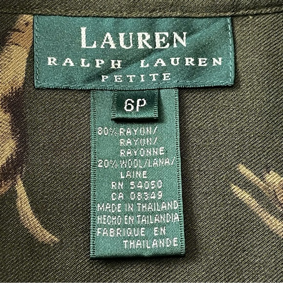 Lauren Ralph Lauren Hunting Dogs Print Button Up Blouse Size 6 Petite - Picture 3 of 8